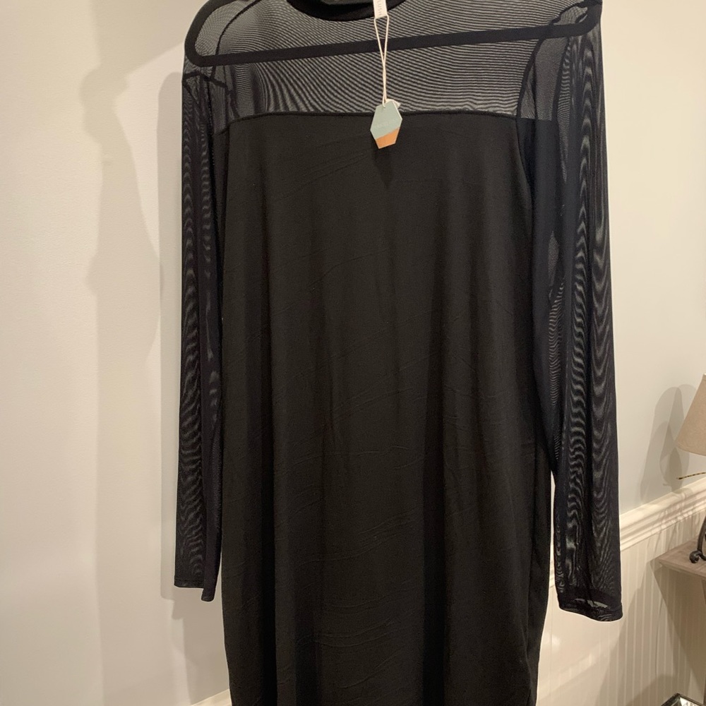 Maternity dress new with tags- mesh long sleeves, mock turtleneck neckline